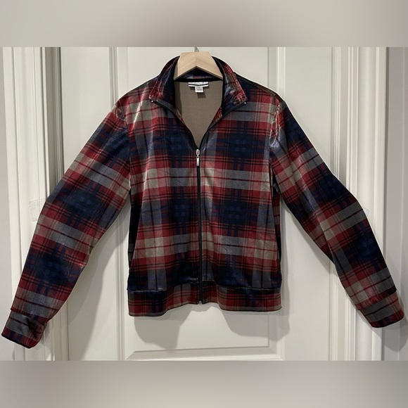 MIRROR IMAGE Plaid Velour Full Zip Jacket Women’s Medium - Picture 3 of 15